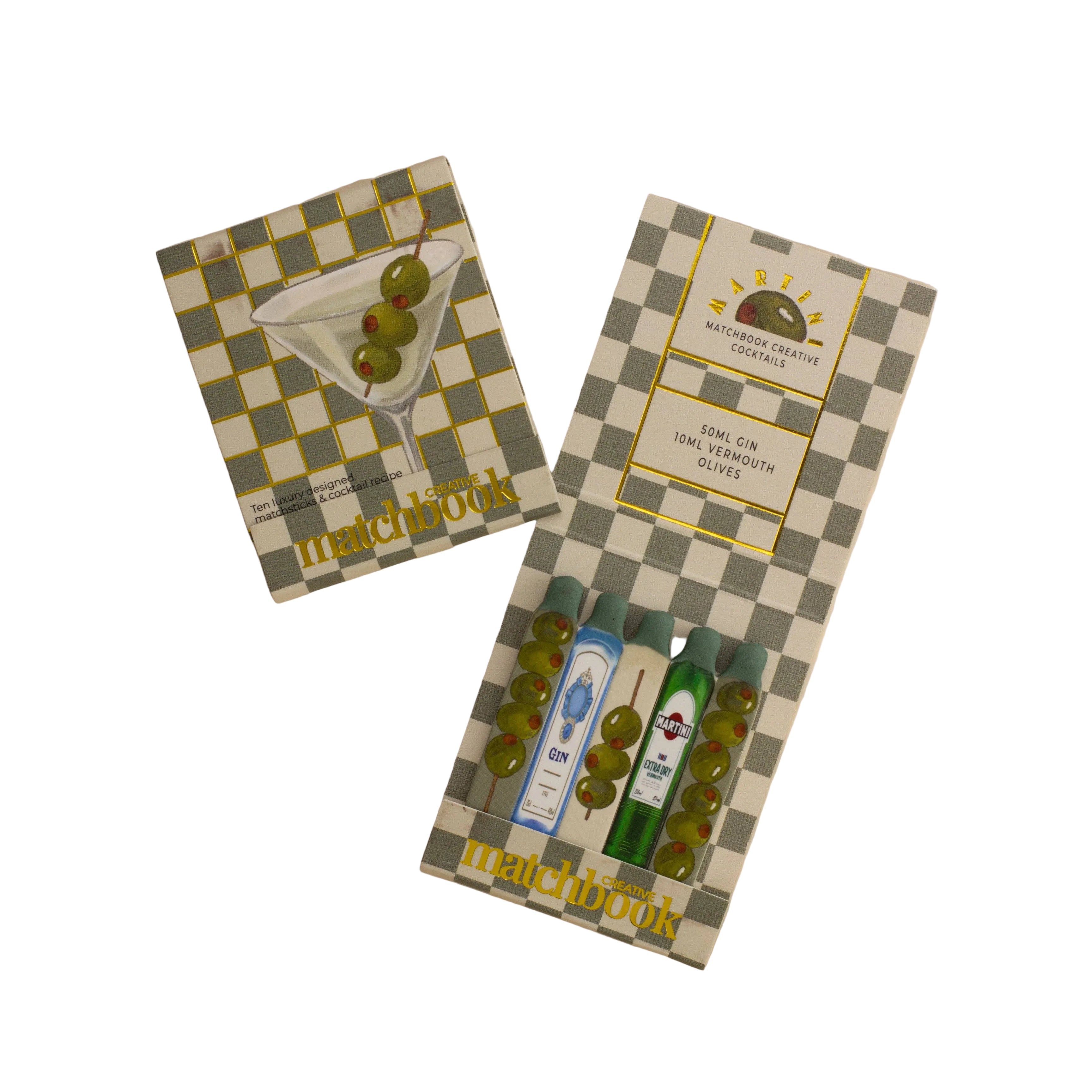 Matchbook Martini Ingredients von Matchbook Creative – Streichholzheftchen geschlossen