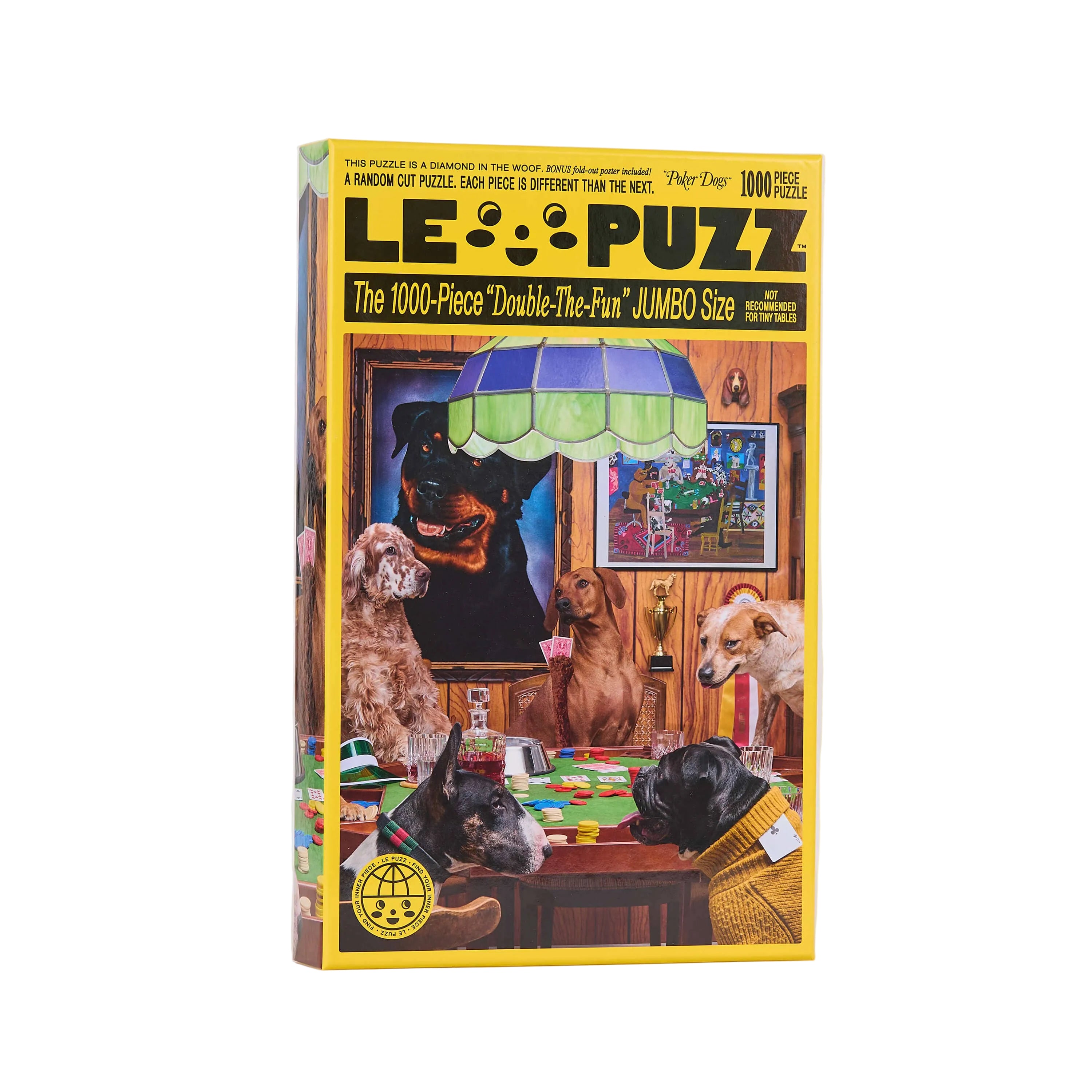 Pokerhunde Puzzle von Le Puzz – Frontansicht Schachtel 1000 Teile Poker Dogs