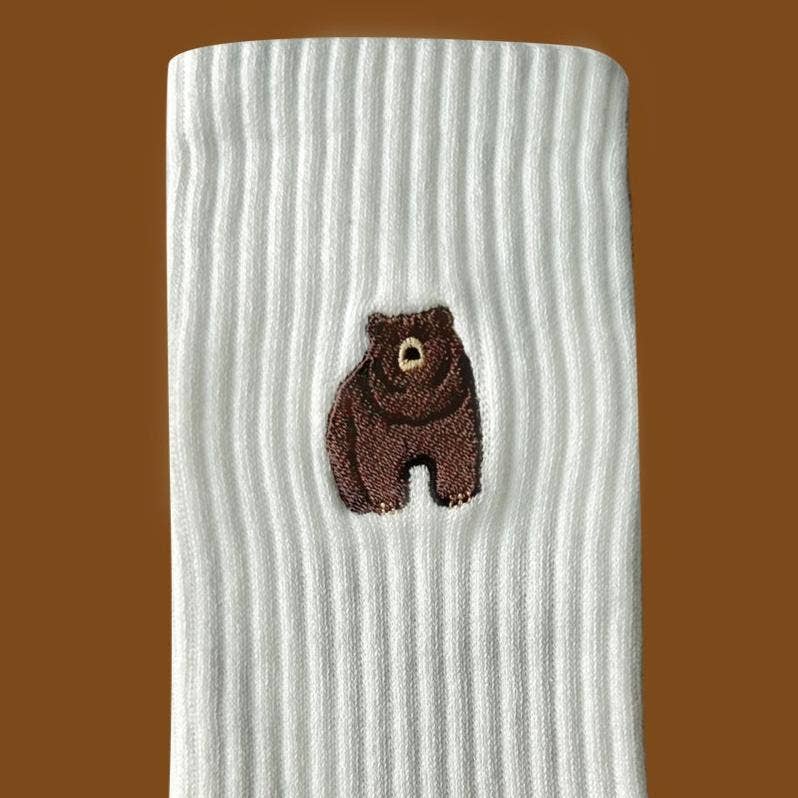 Bestickte Socken - Bär von Offbeat