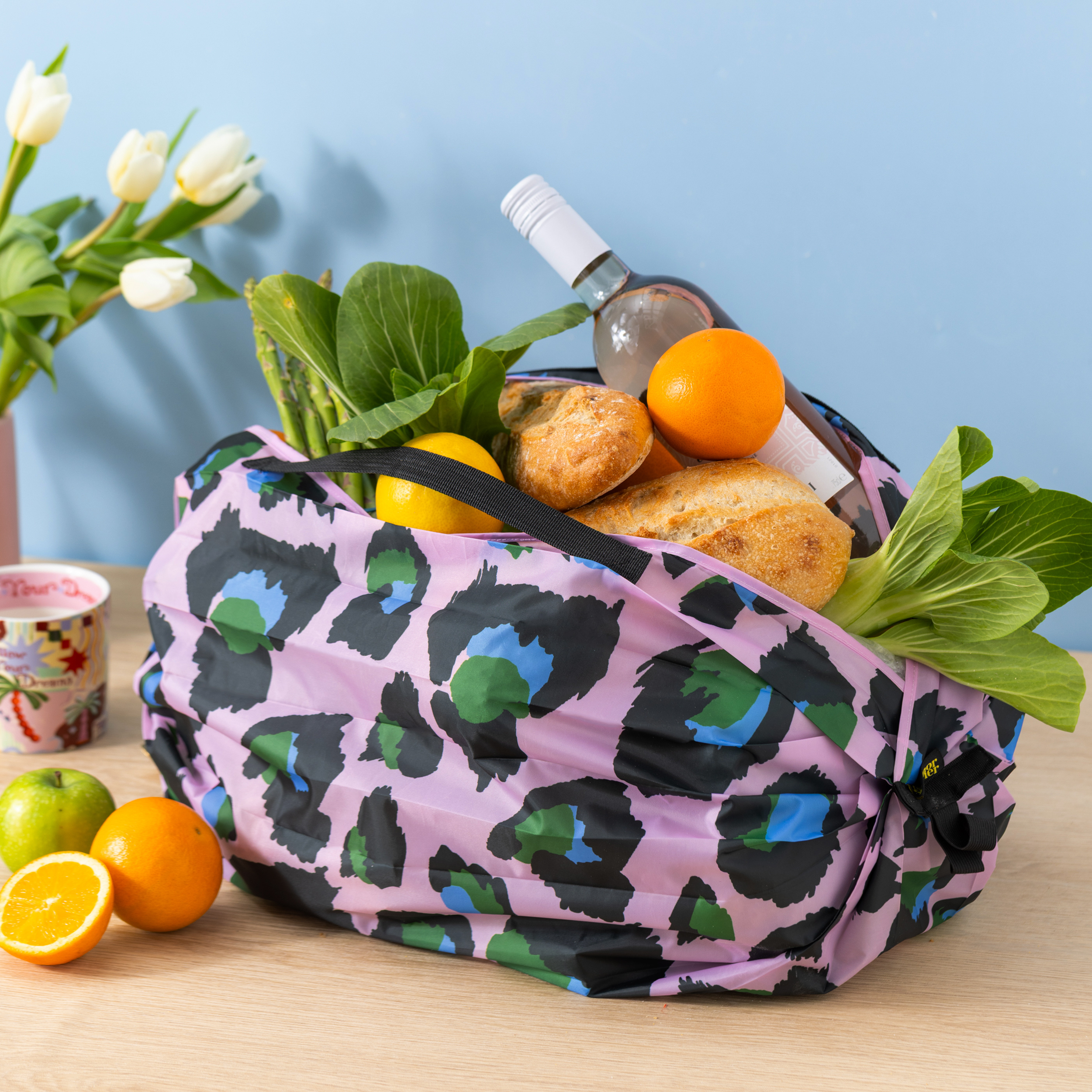 Wiederverwendungstasche Rosa Leopard Eleanor Bowmer - Lifestyle Stimmungsbild