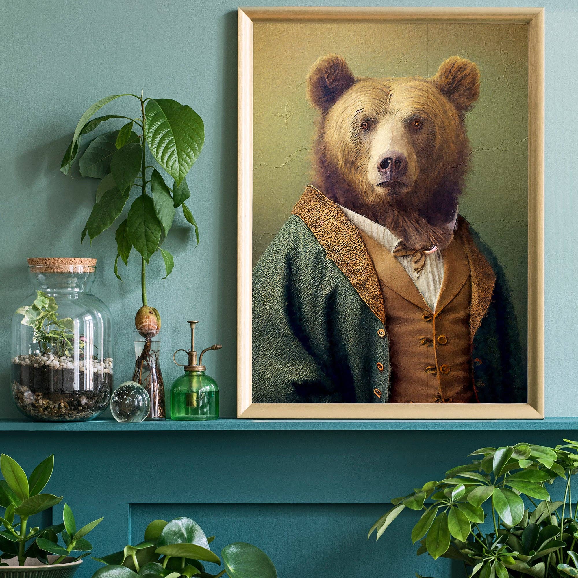 Poster Brown Bear Animal Head Portrait
