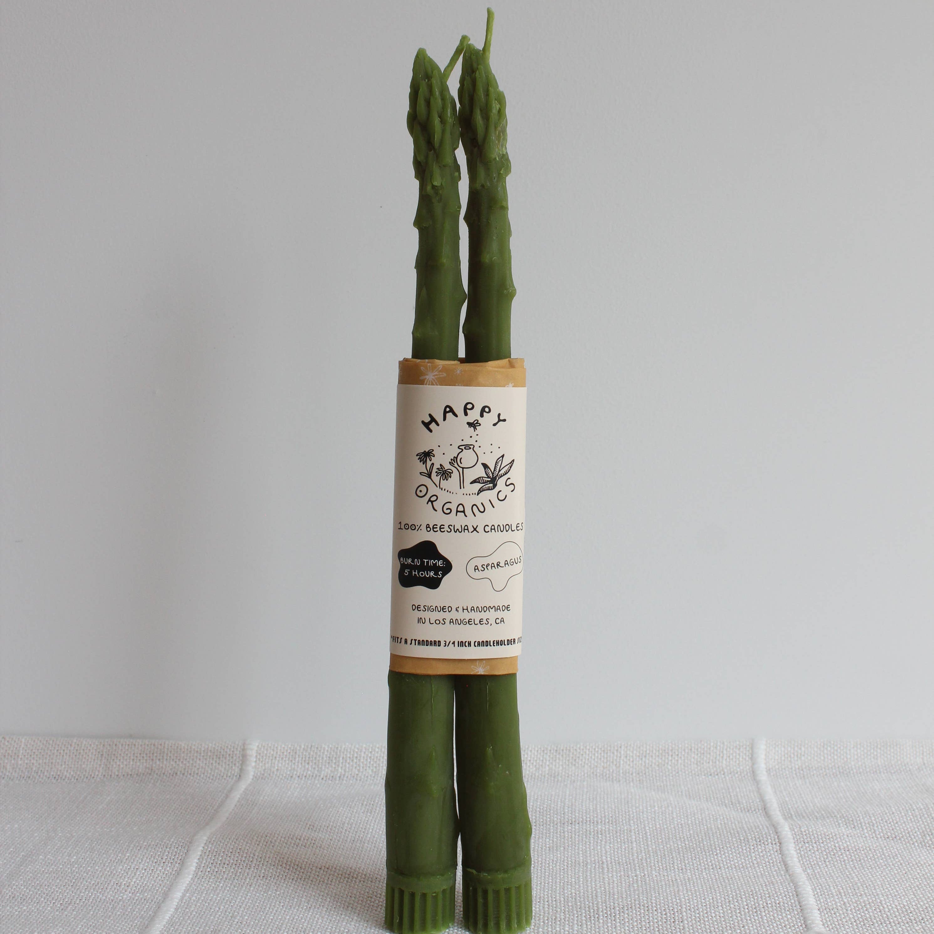 Spargel Bienenwachskerzen 2er-Set von Happy Organics