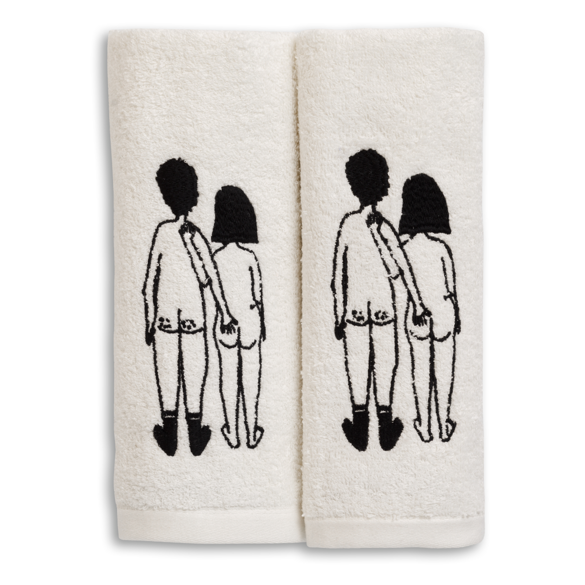 Gästetuch-Set «Nacktes Paar» von helen b