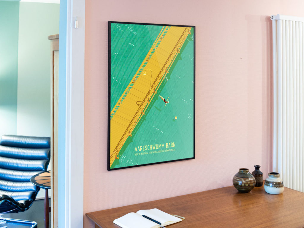 Poster Aareschwumm Format A1 – Kaspar Allenbach Bern