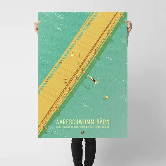 Poster Aareschwumm Kaspar Allenbach – Detail Bern