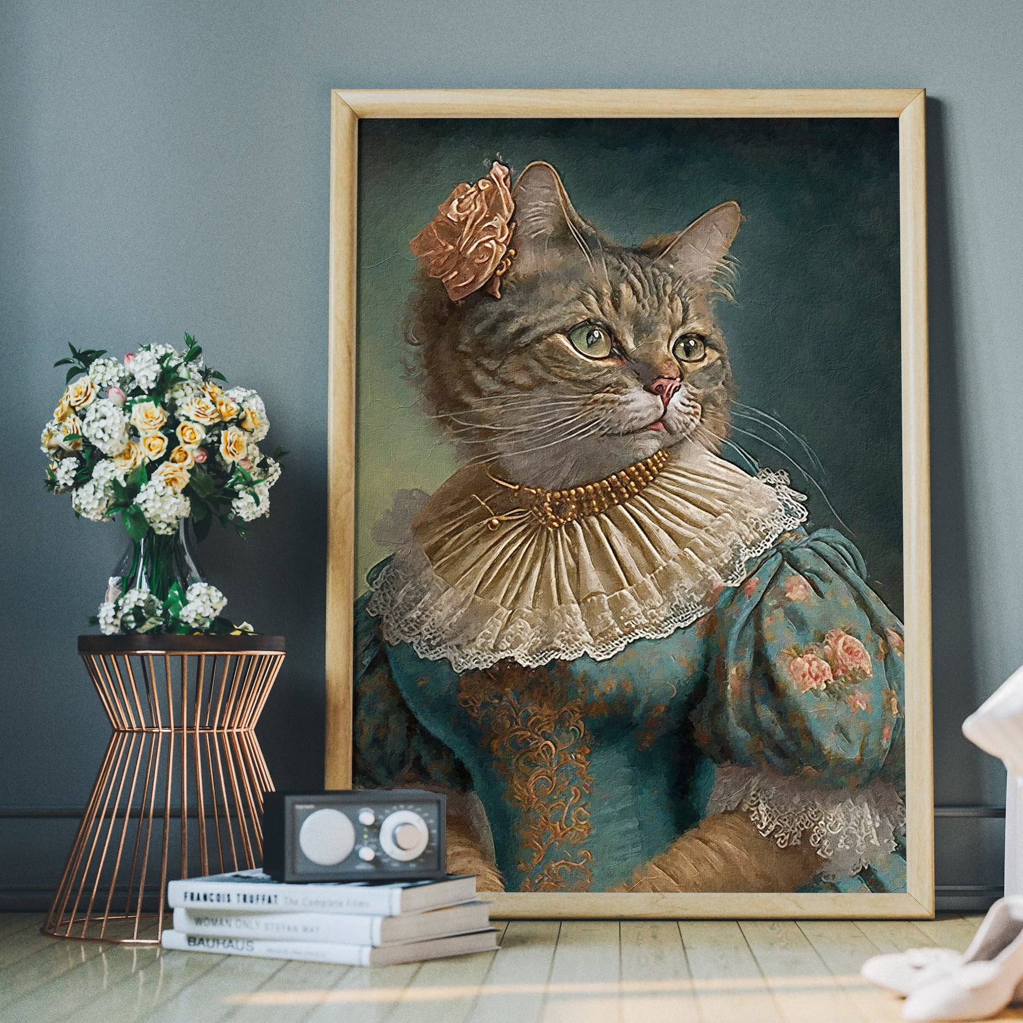 Poster Tabby Cat Lady Animal Head Portrait