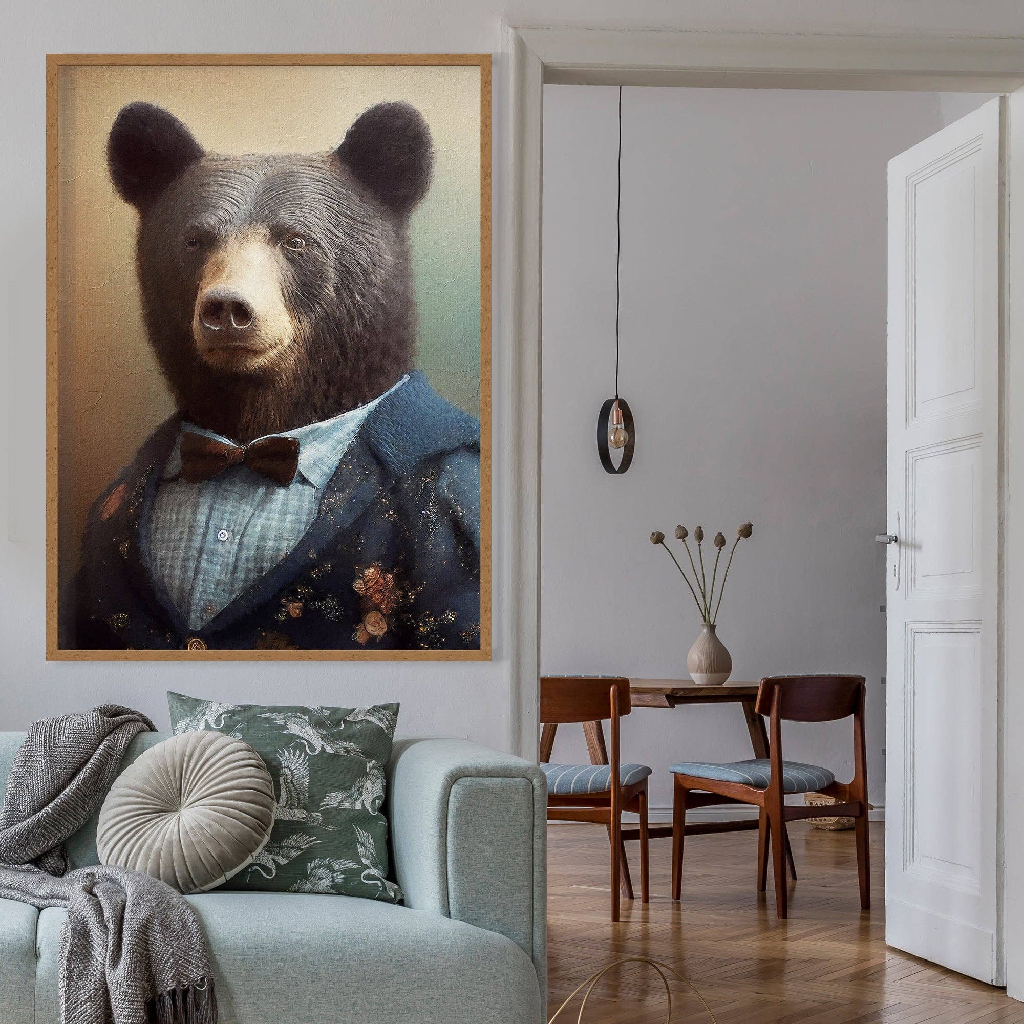 Poster Black Bear Animal Head Portrait