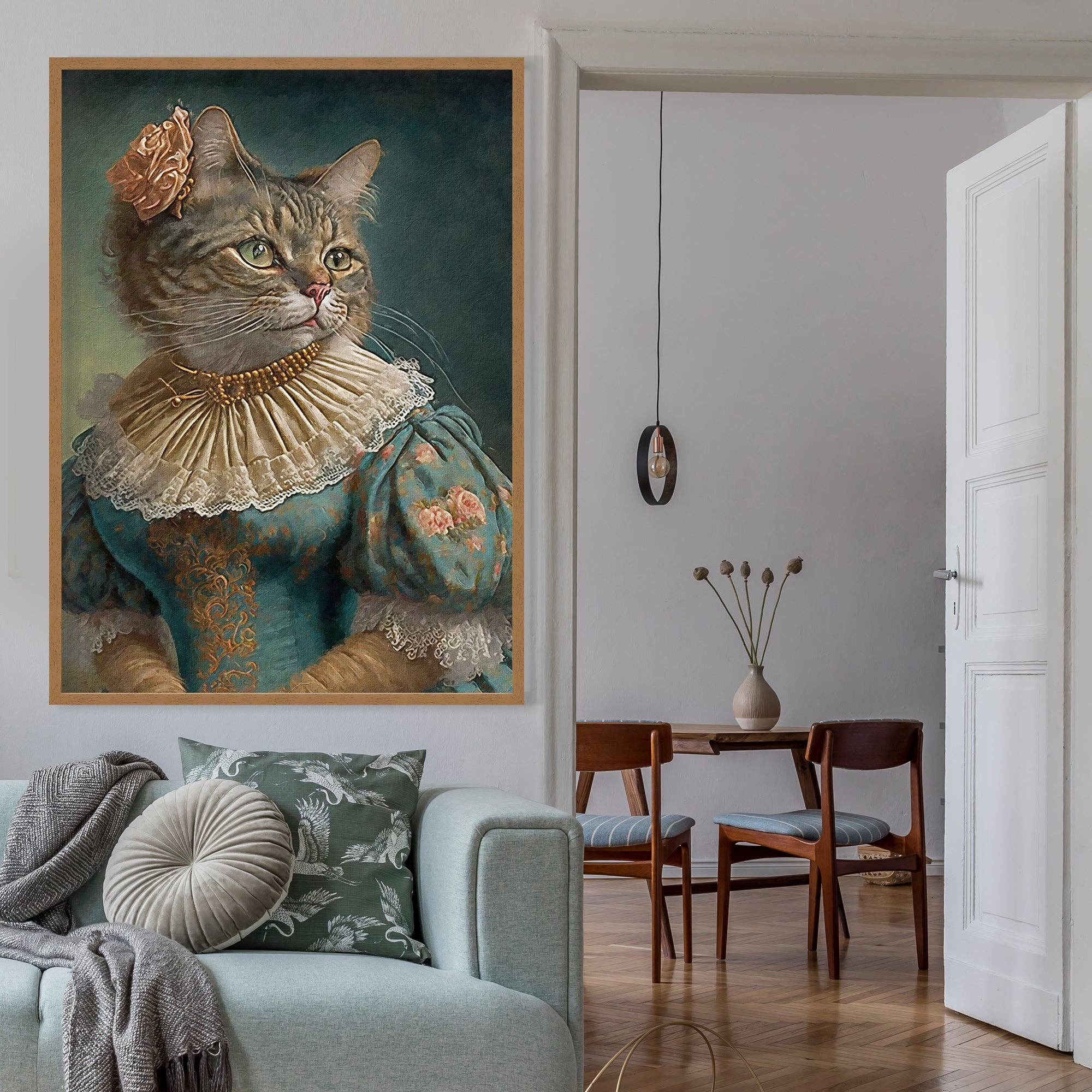 Poster Tabby Cat Lady Animal Head Portrait