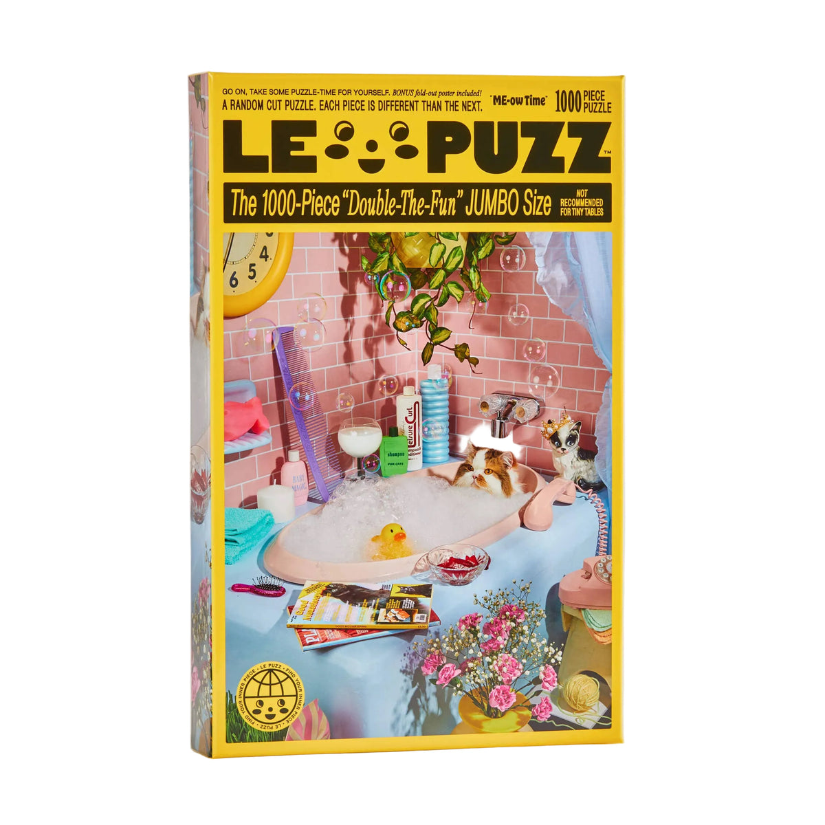 ME-ow Time Puzzle von Le Puzz – Frontansicht Schachtel 1000 Teile Katzenmotiv