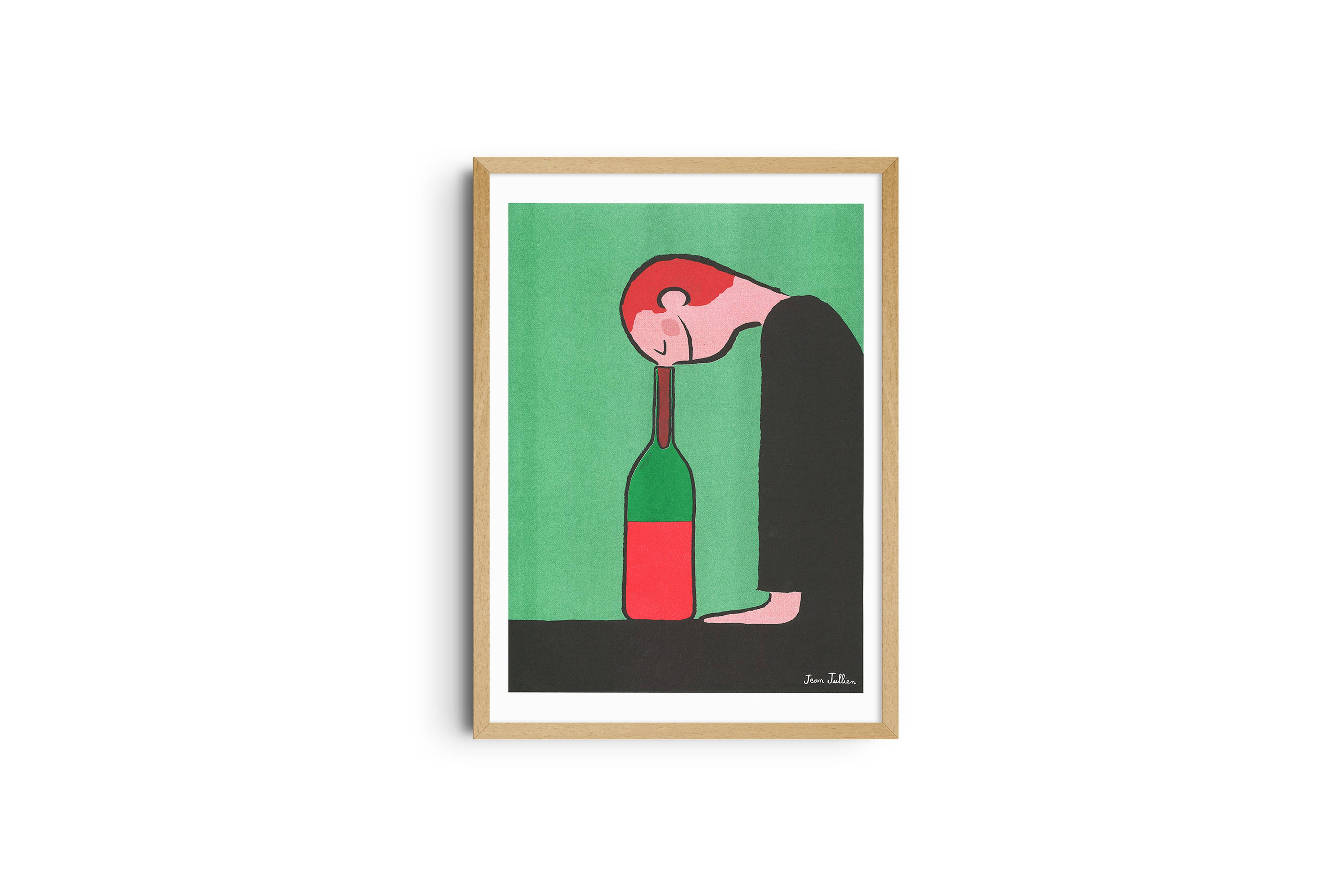 Poster Bottle – Risographie-Druck von Jean Jullien, KIBLIND Atelier Lyon, A3