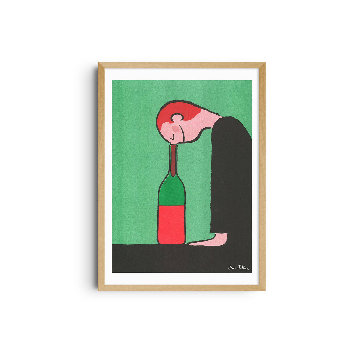 Poster Bottle – Risographie-Druck von Jean Jullien, KIBLIND Atelier Lyon, A3