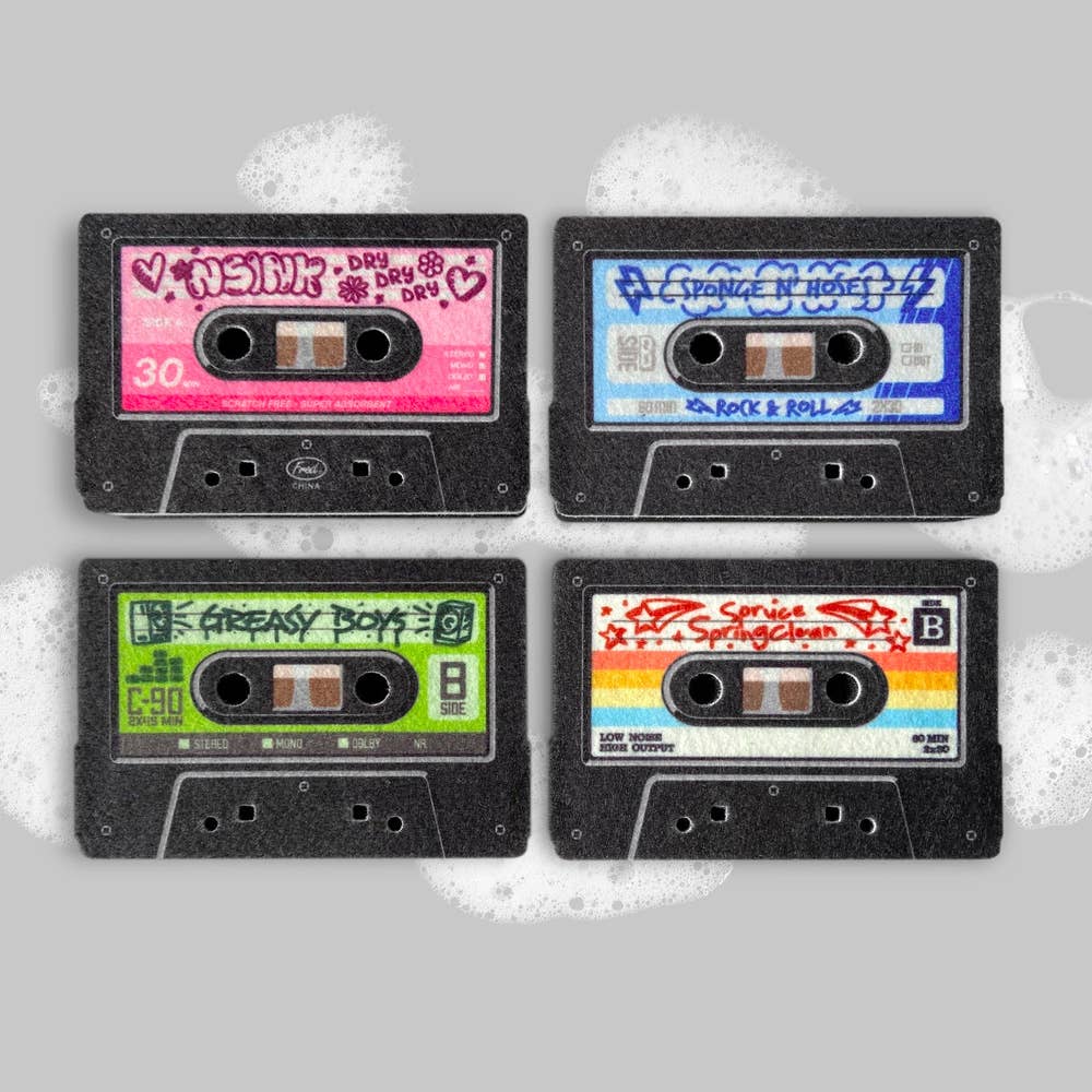 Mix Tapes Kassetten-Schwaemme Fred - Retro Ghettoblaster Verpackung
