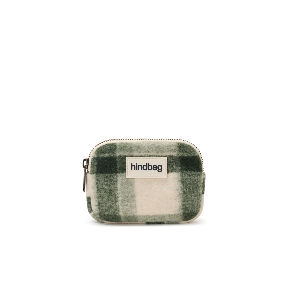 Portemonnaie Lili Grün Tartan von Hindbag – Frontansicht 13×9cm recyceltes Polyester