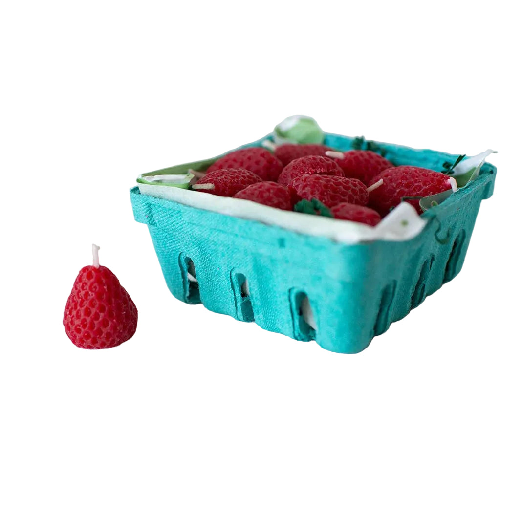 Geburtstagskerzen Erdbeere von Happy Organics – 10er Set Frontansicht