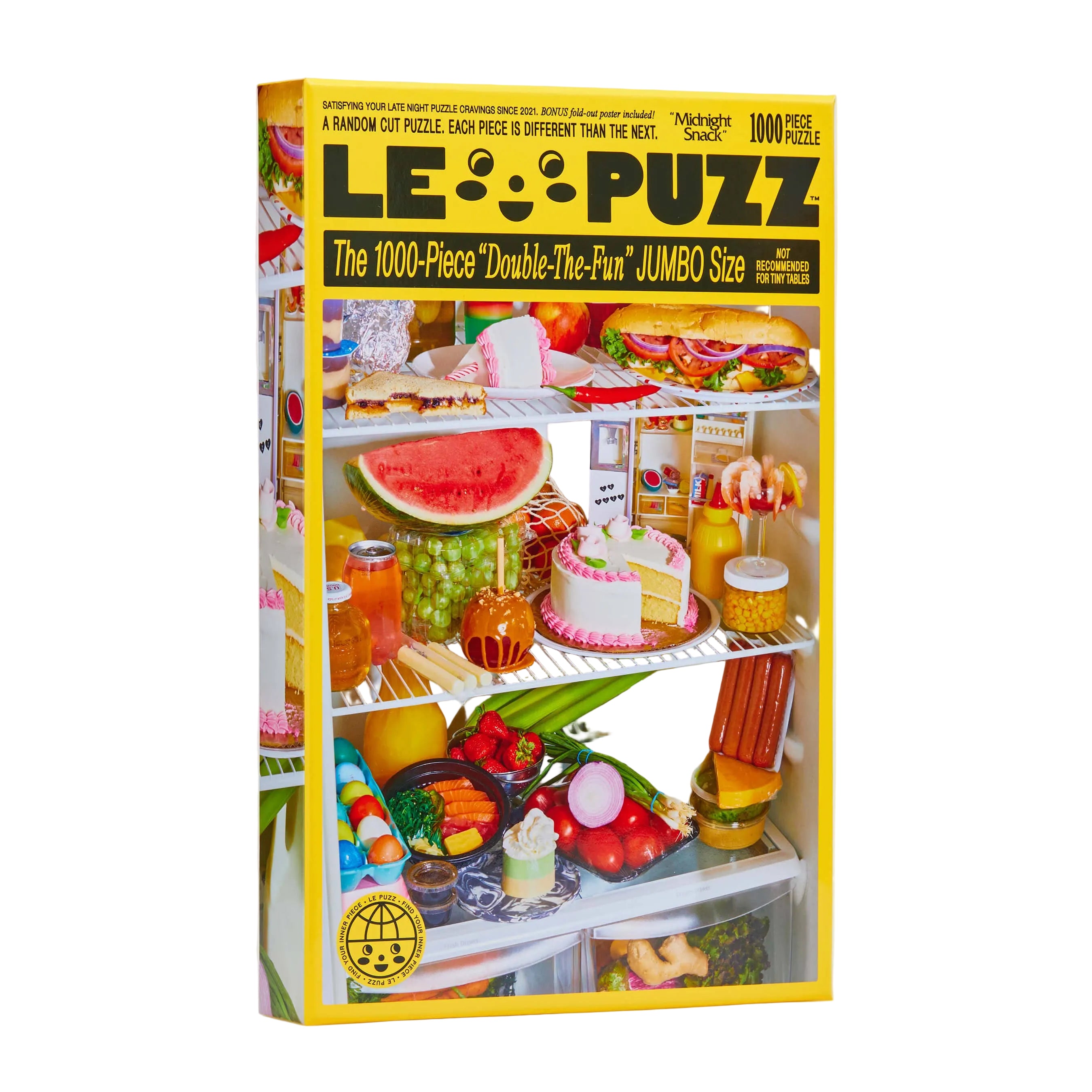 Midnight Snack Puzzle von Le Puzz – Frontansicht Schachtel 1000 Teile Kühlschrank