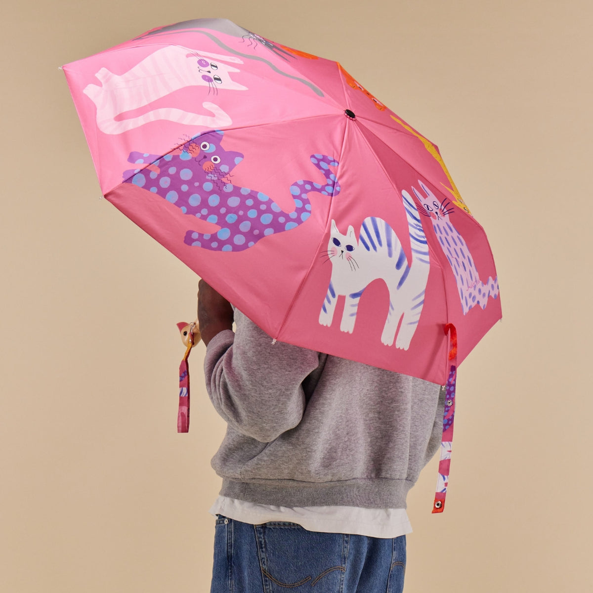 Duckhead Regenschirm Deli – mehrfarbiger Blumenprint aufgespannt