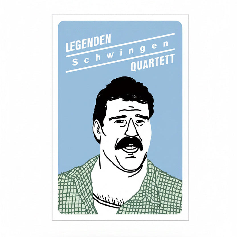 Legendenquartett CH-Clubeishockey - Schweizer Eishockey Kartenspiel handgezeichnet Geschenk