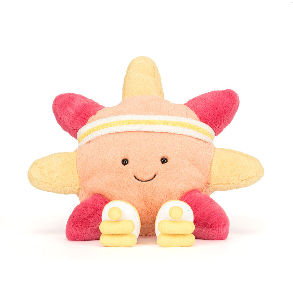 Amuseables Sun Roller Skates Jellycat – Frontansicht Sonne auf Rollschuhen
