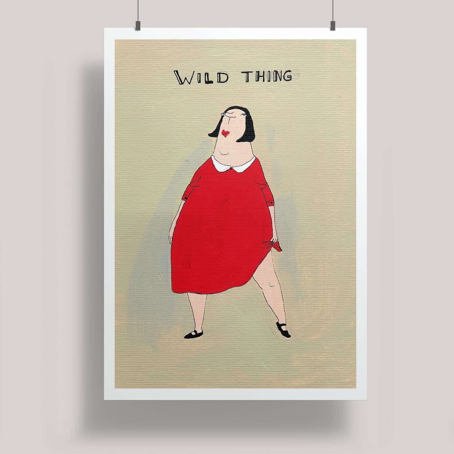 Artprint A3 Wild Thing von Kittiekatstudio – farbenfroher Kunstdruck auf 350g Papier, A3