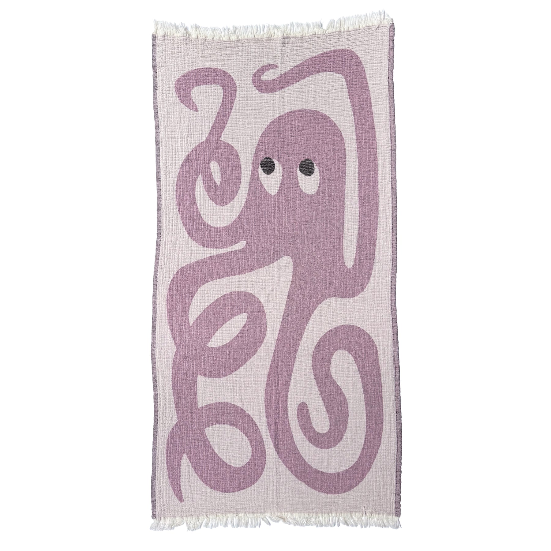 Badetuch Octopus Rosa von Atelier Agave – Musselin Strandtuch 90x160cm Sommer Schweiz
