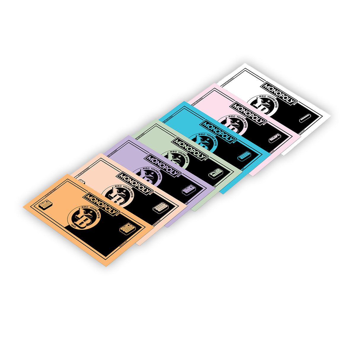 YB Monopoly Spielmaterial – Karten, Figuren und Würfel BSC Young Boys