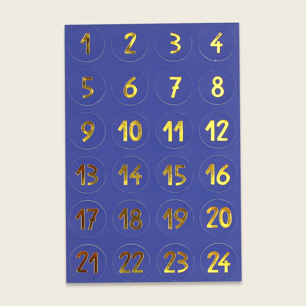 Ava & Yves Adventskalender Sticker A6 – beide Farben Blau/Gold und Altrosa