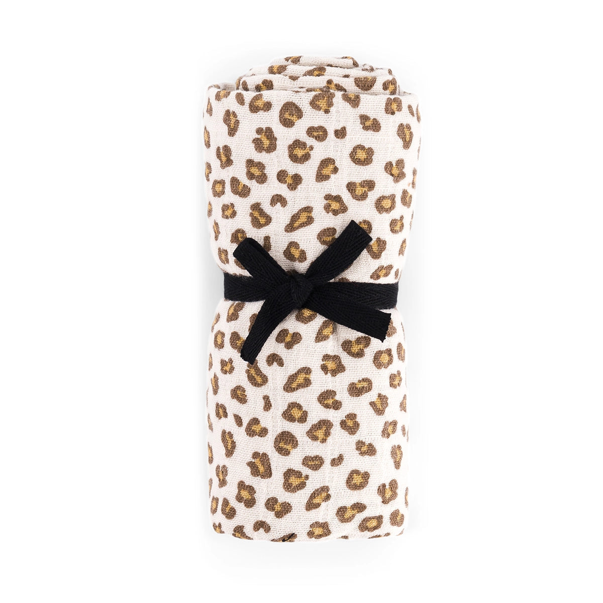 Musselintuch Bianca Mini Leopard Café von Rose in April – 110×110cm GOTS Bio-Baumwolle lang