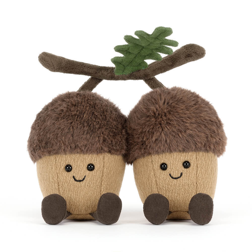 Amuseables Ort und Tum Acorns – Jellycat zwei Plüsch-Eicheln mit Hut