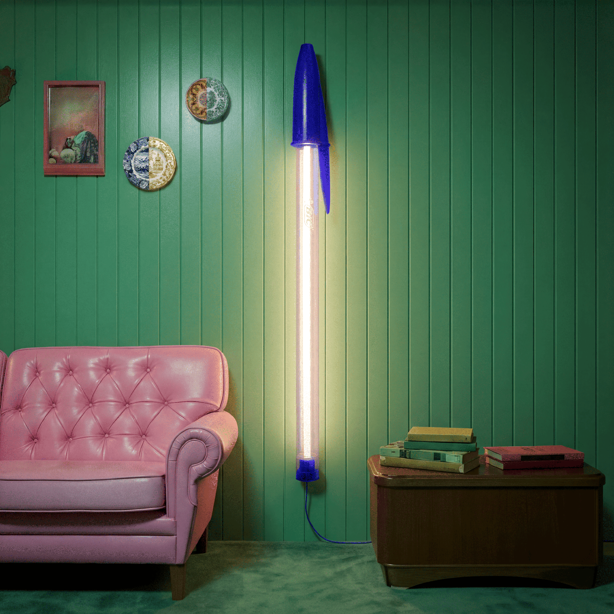 BIC Lamp Rot von Seletti × BIC – Stehlampe roter BIC Cristal 173cm