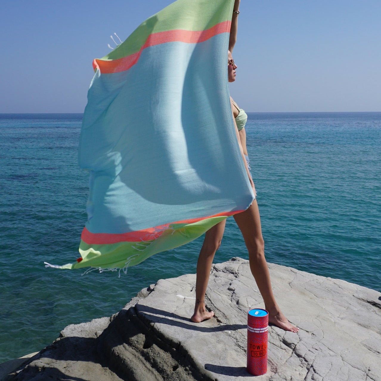 Strand-Hamamtuch aus Baumwolle mit Geschenkbox von Towel To Go
