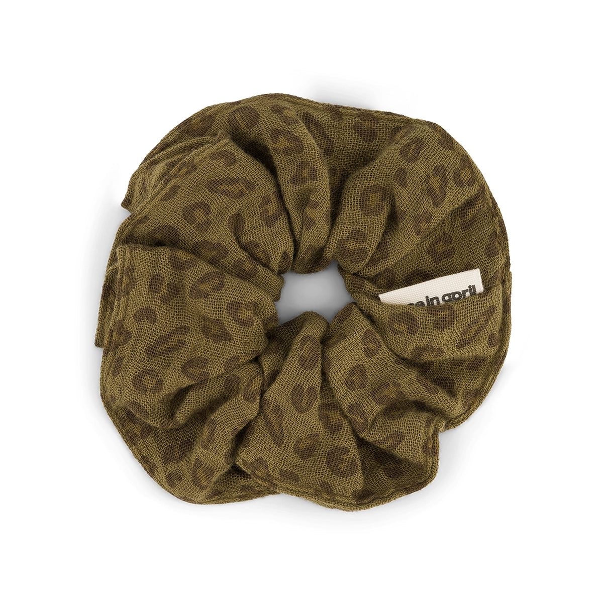 Haargummi Leopard Olive von Rose in April – GOTS-zertifizierte Bio-Baumwolle