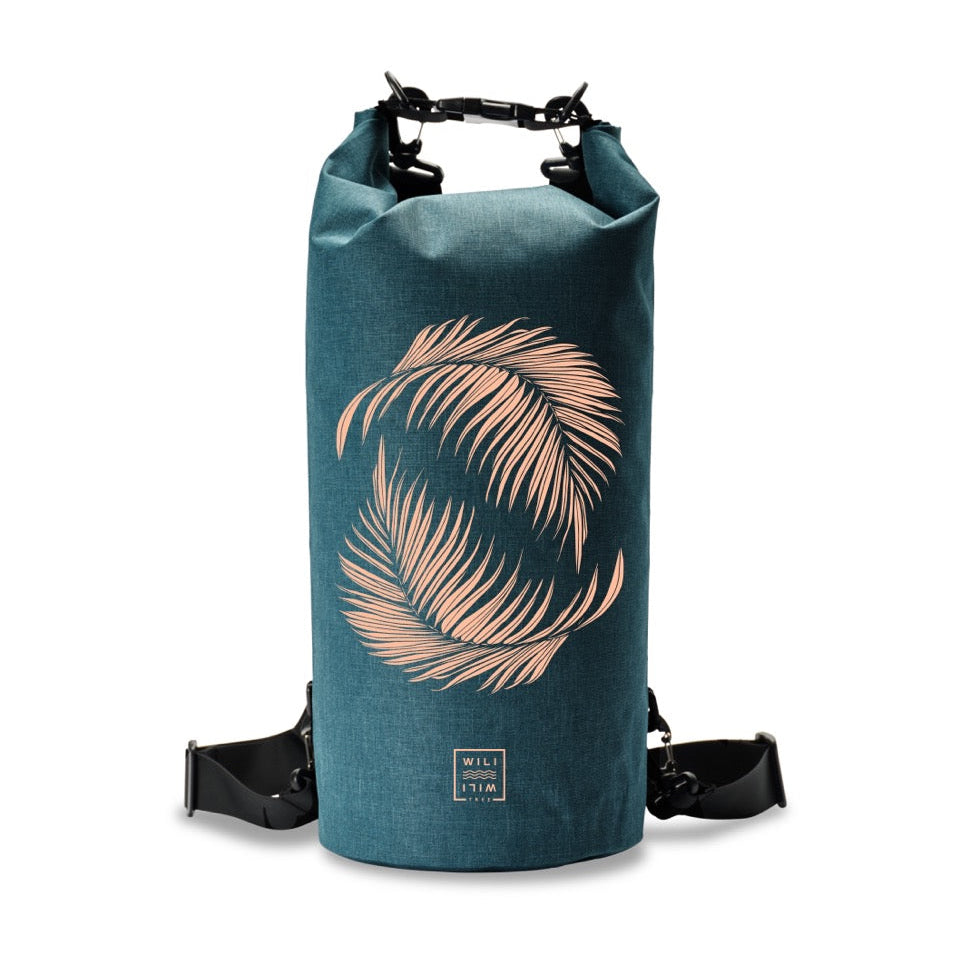 Coastal Life Dry Bag 15L von WILI WILI TREE – Frontansicht Aarebag Küstenmotiv wasserdicht