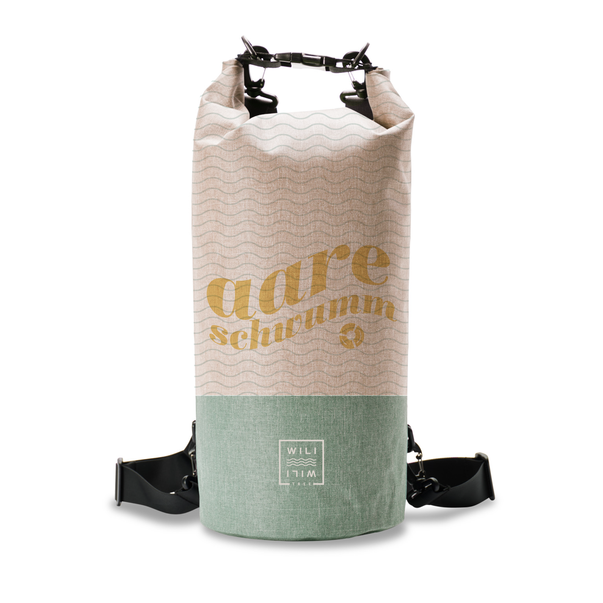 Aare Schwumm Dry Bag 15L von WILI WILI TREE - Summer Sand Wasabi Lemon wasserdicht Schweiz
