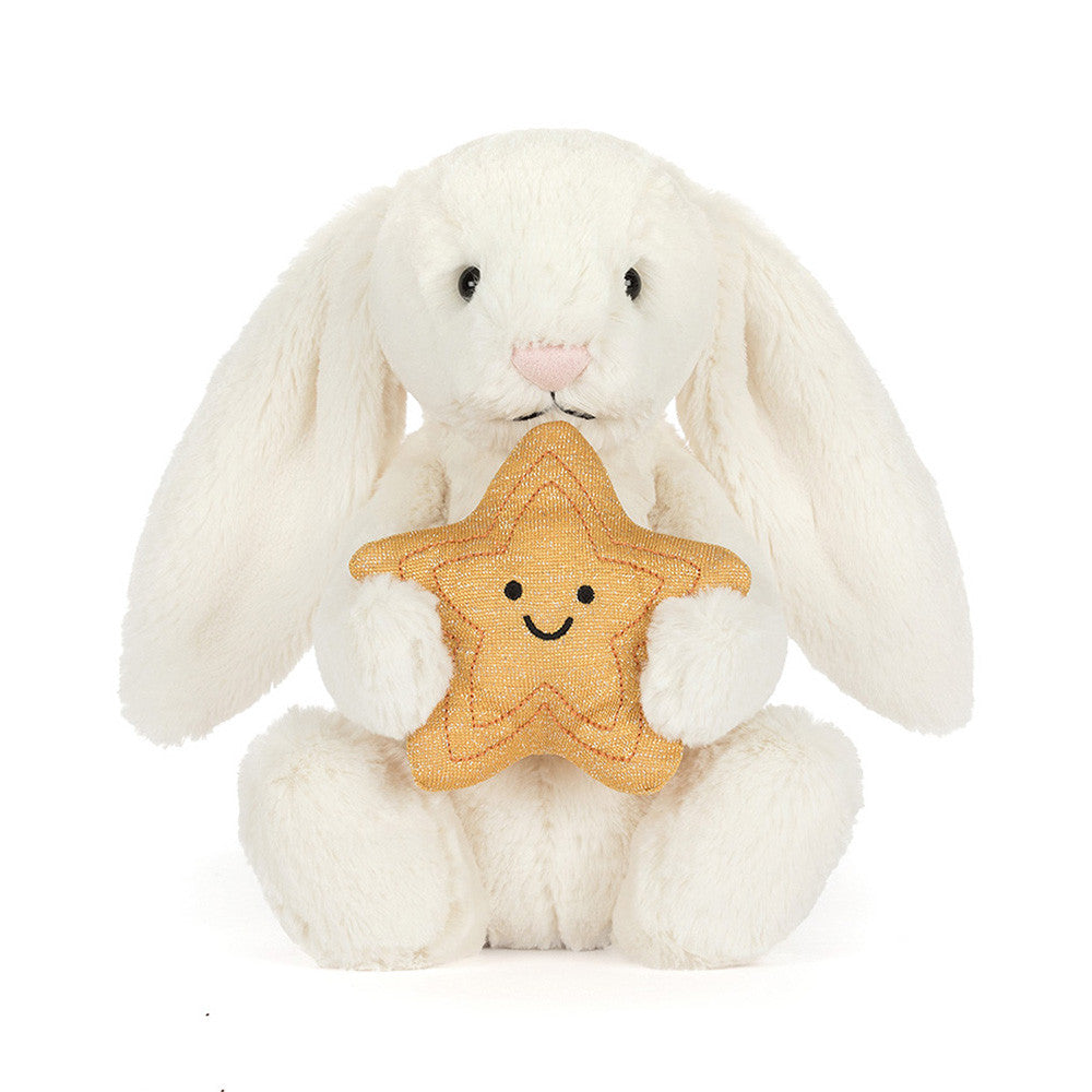 Cream Bunny with Star Jellycat - Kuscheltier Hase Creme Stern Geschenk