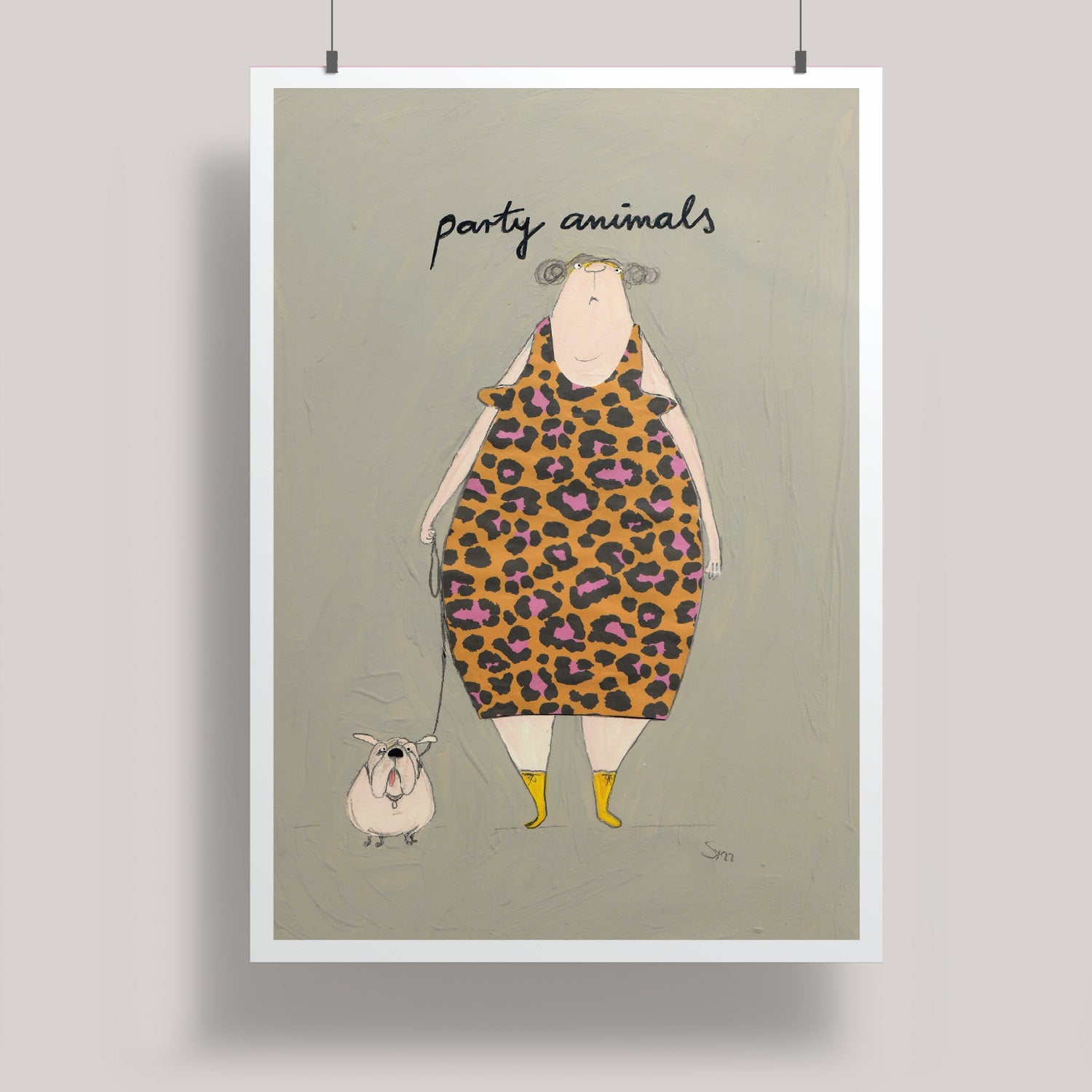 Artprint A3 Party Animals von Kittiekatstudio – farbenfroher Kunstdruck auf 350g Papier, A3