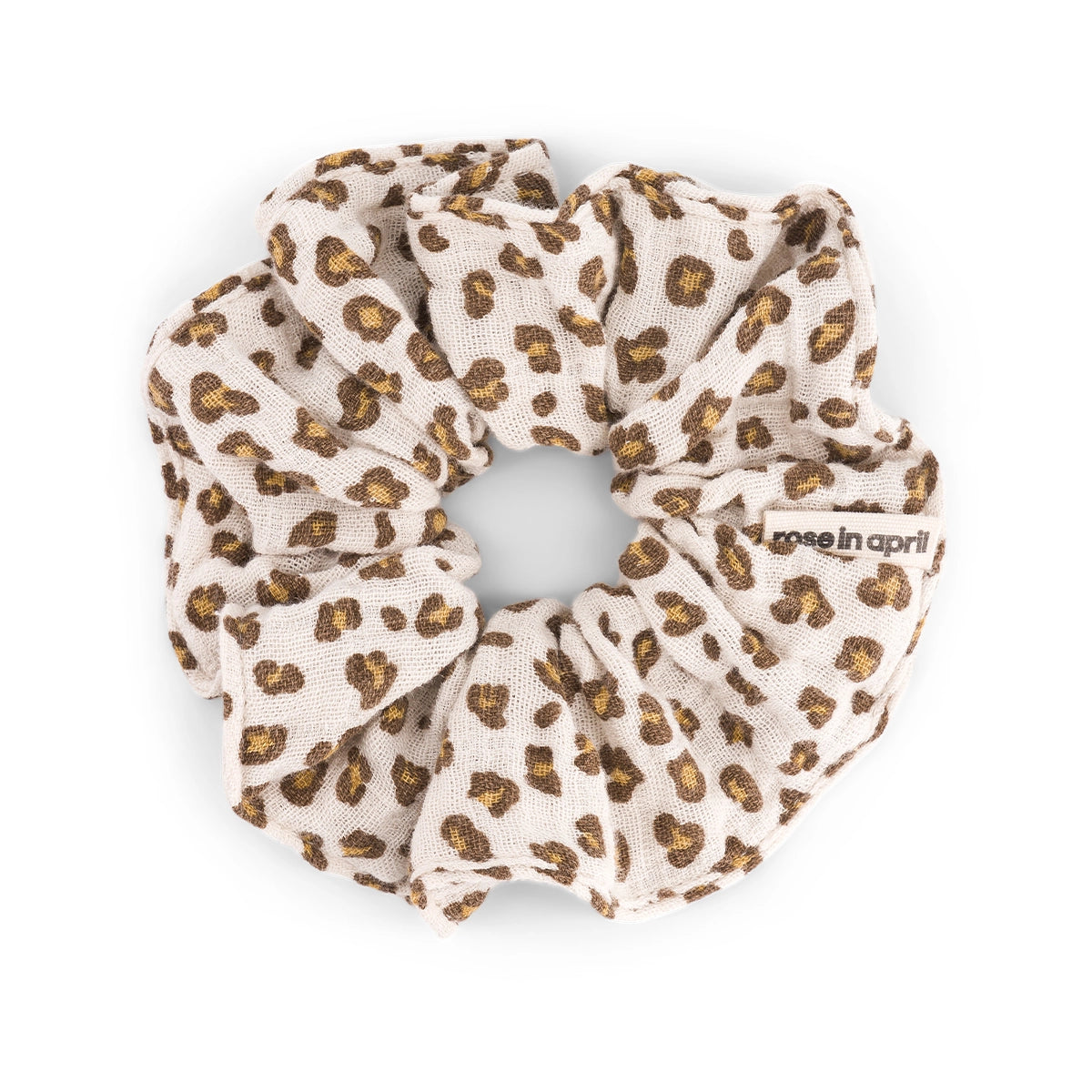 Haargummi Leopard Greige von Rose in April – GOTS-zertifizierte Bio-Baumwolle