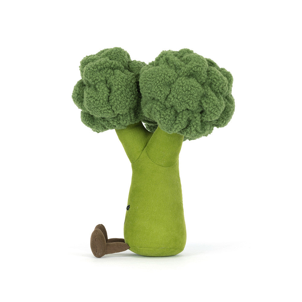 Amuseables Broccoli Jellycat – superweicher Plüschbrokkoli, seitliche Ansicht