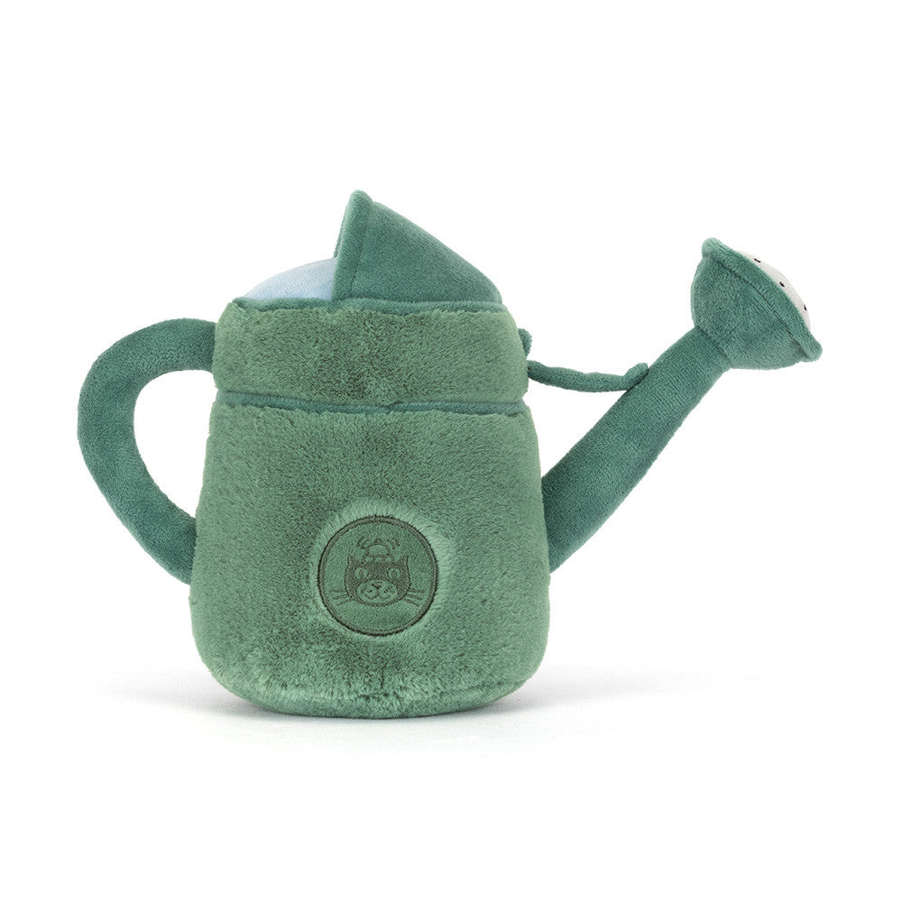 Jellycat Amuseables Watering Can – Detailansicht Gesicht und Giessaufsatz