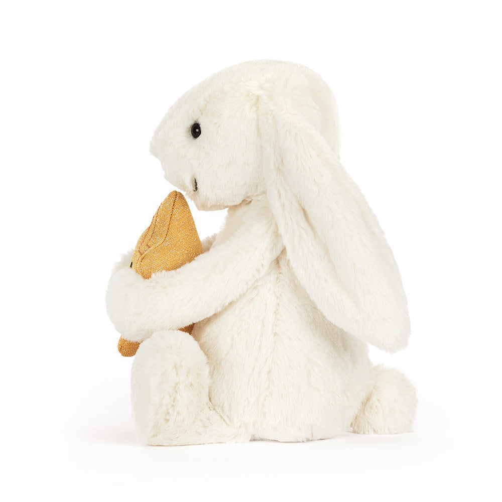 Cream Bunny with Star Jellycat Detail - Weisser Hase