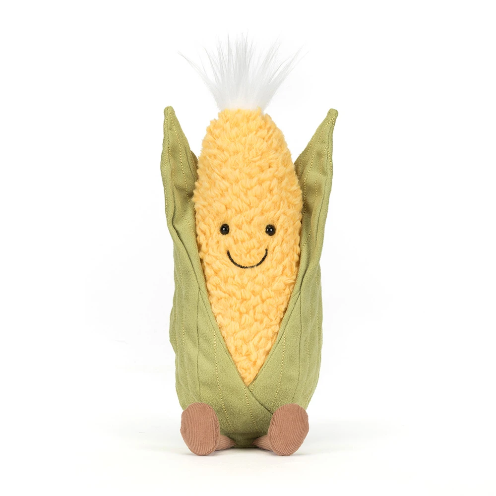Amuseables Sweetcorn – Jellycat Plüsch-Maiskolben mit gelben Körnern, Frontansicht