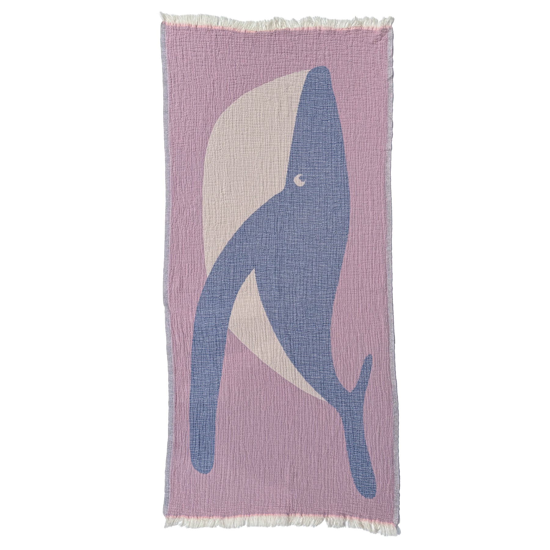 Badetuch Wal Rosa von Atelier Agave – Musselin Strandtuch 90x160cm Sommer Schweiz