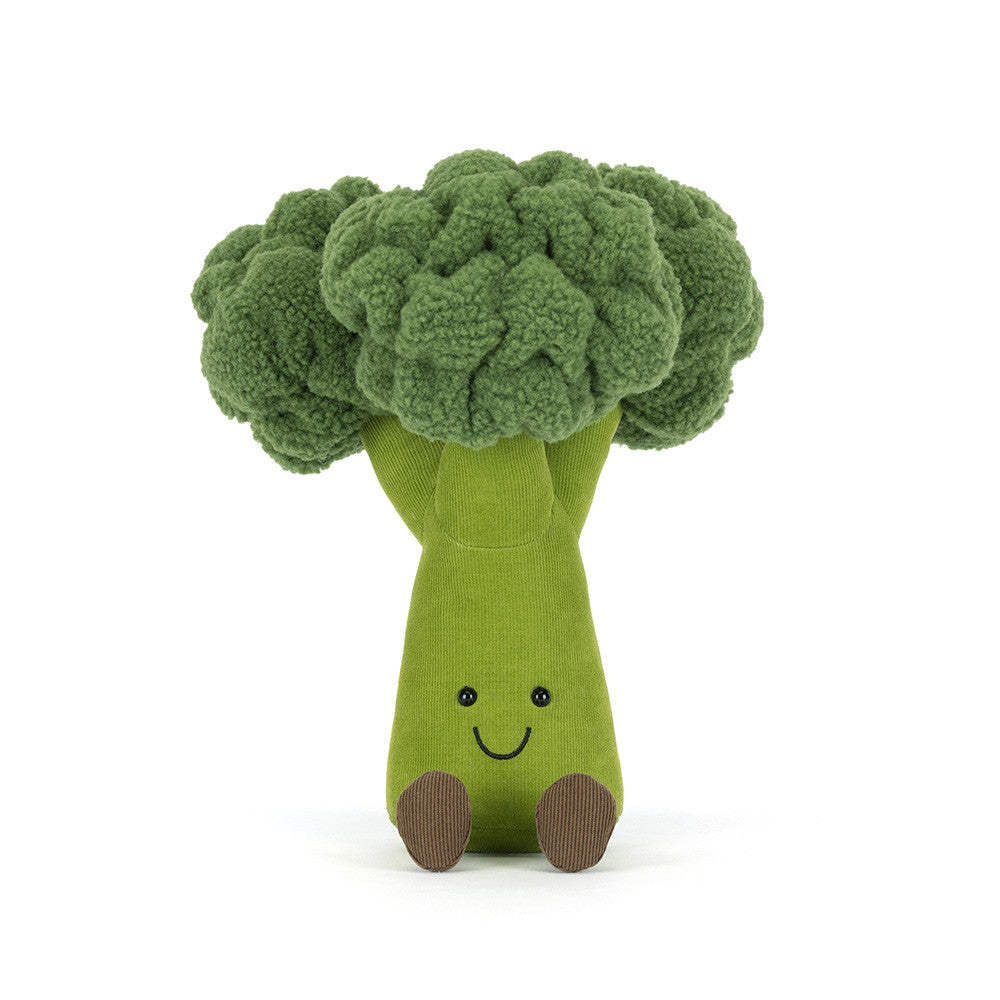 Amuseables Broccoli – Jellycat Plüsch-Brokkoli mit grünen Röschen, Frontansicht