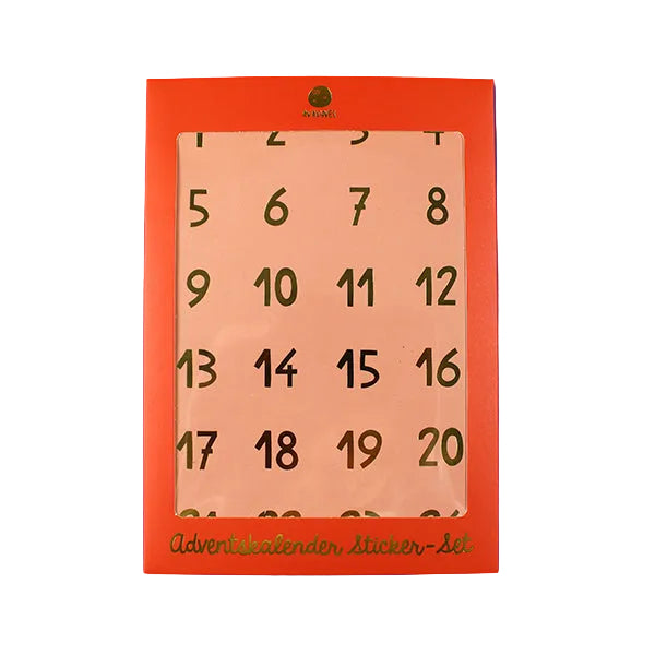 Adventskalender Zahlensticker DIN A5 Rosa mit Goldfolie von Ava & Yves – Zahlen 1-24