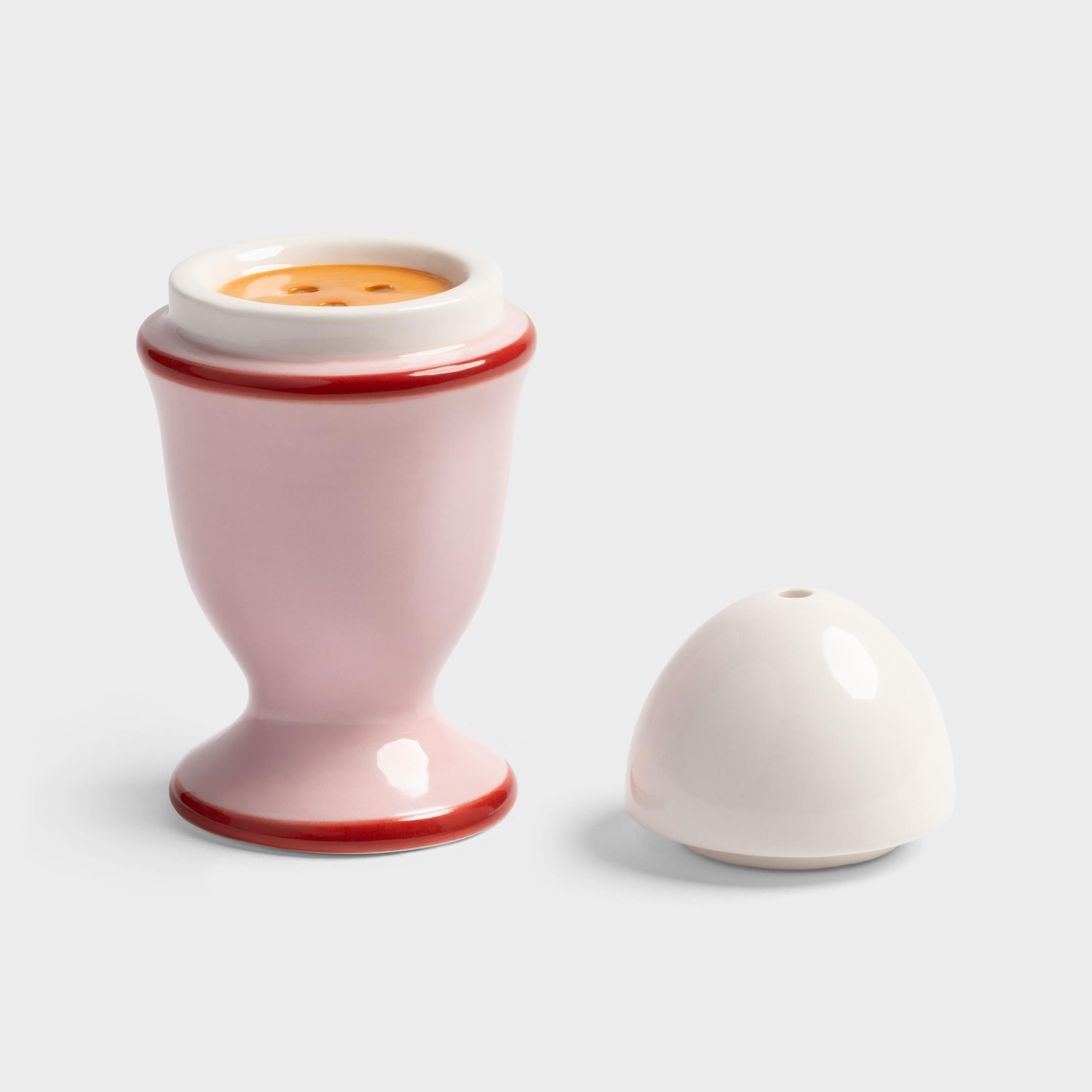 Salt & Pepper Egg Pink &klevering – Detailansicht rosa Keramik-Eier